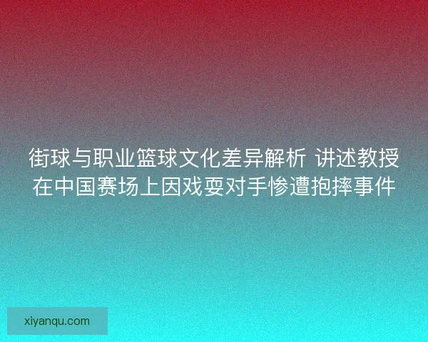 街球与职业篮球文化差异解析 讲述教授在中国赛场上因戏耍对手惨遭抱摔事件