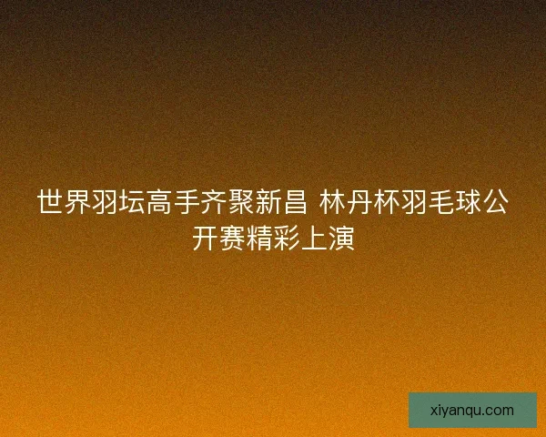 世界羽坛高手齐聚新昌 林丹杯羽毛球公开赛精彩上演